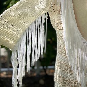 Boho Lace With Tassels Backless Dress